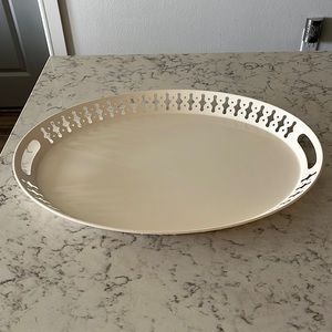 IKEA 20”x 15” cream colored oval serving tray.